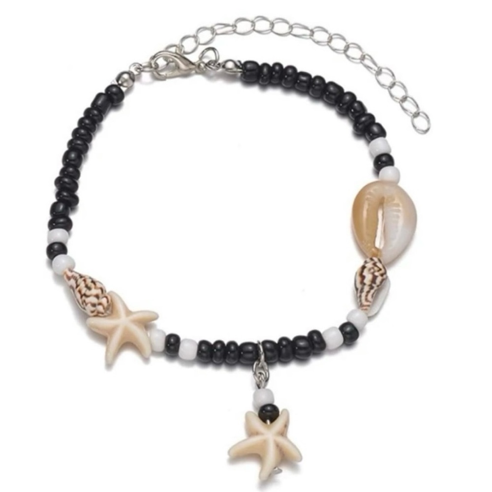 Brand New Starfish and Shell Beaded Anklet